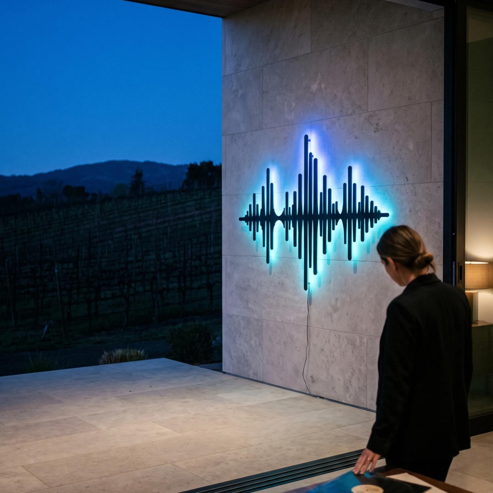 Sound Wave Metal Wall Art with LED Backlight – Echo Pulse, Music Studio Decor — 8