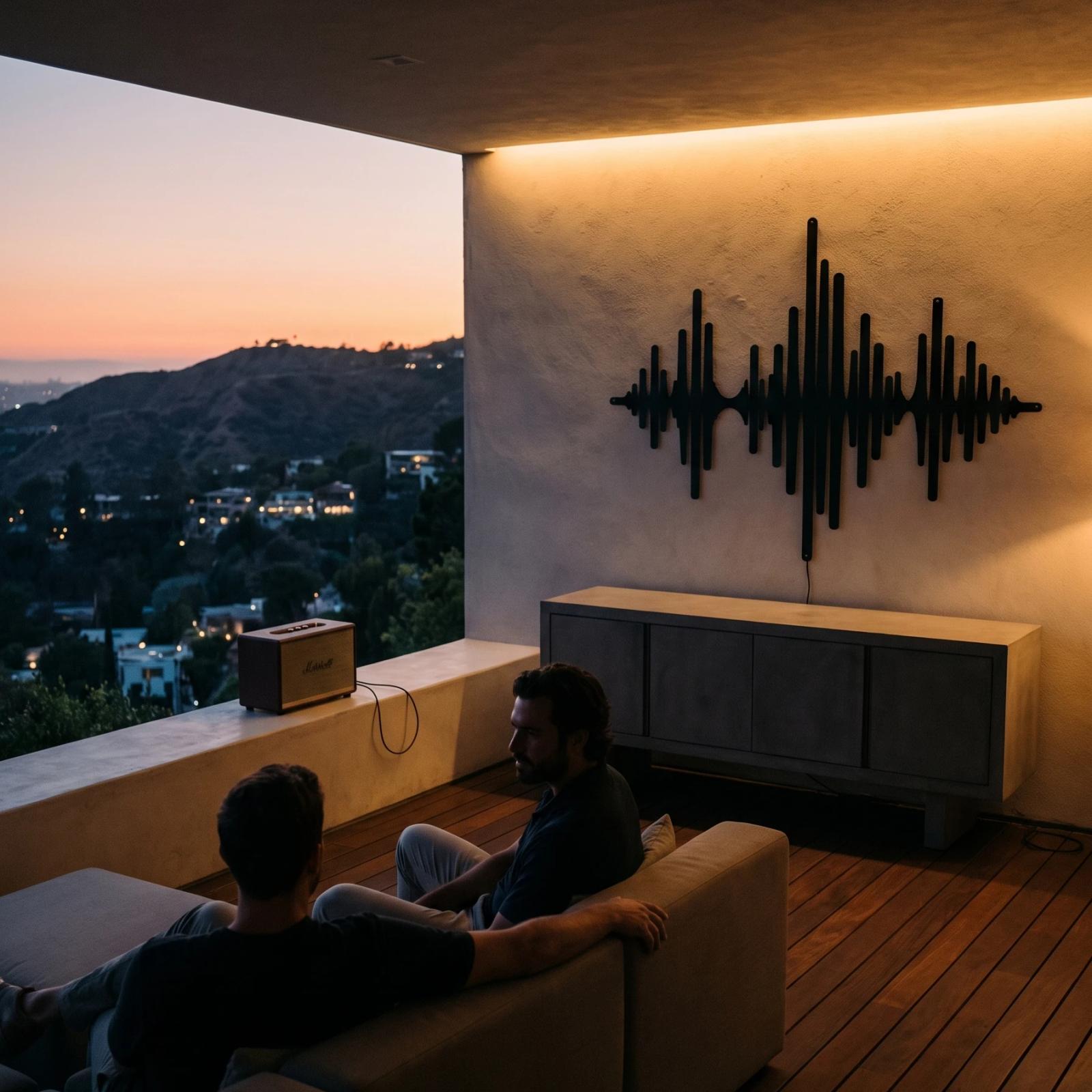 Sound Wave Metal Wall Art with LED Backlight – Echo Pulse, Music Studio Decor — 9
