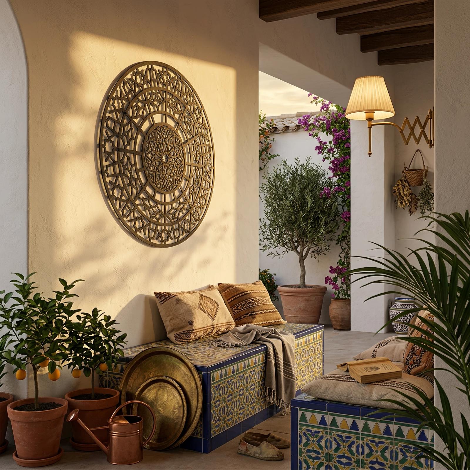 Moroccan Star Mandala Metal Wall Art – Alhambra Bloom, Entryway Decor — 6