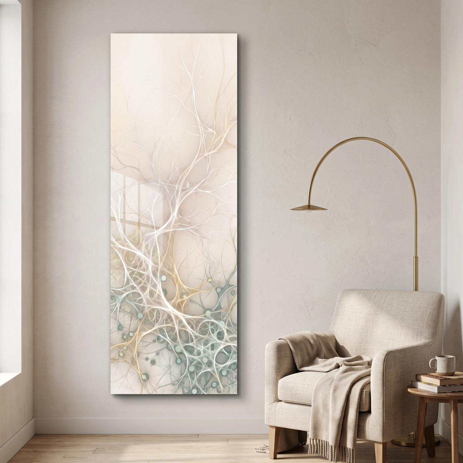 Neural Branches Tempered Glass Wall Art Ethereal Abstract Glass Wall Art — 2