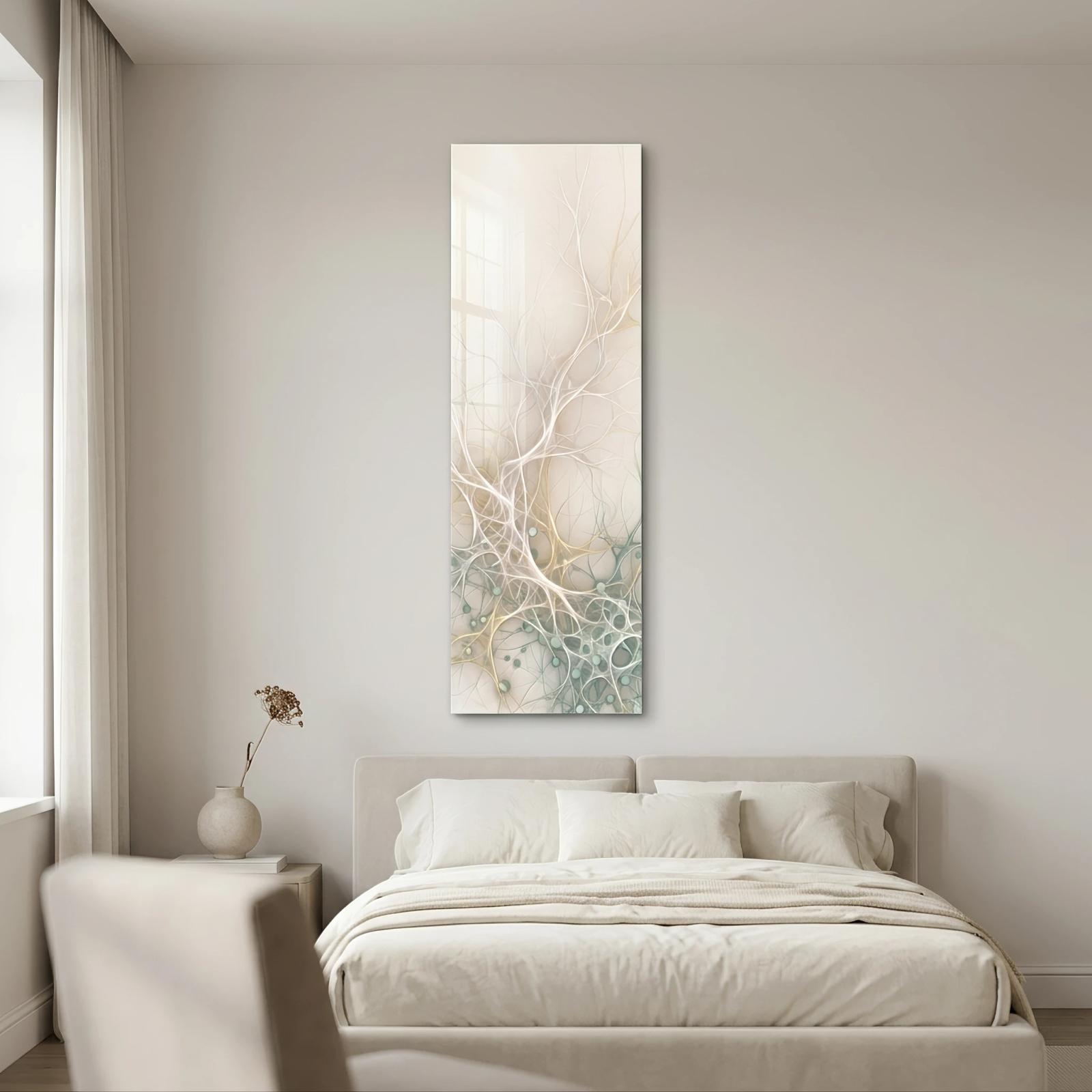 Neural Branches Tempered Glass Wall Art Ethereal Abstract Glass Wall Art — 3