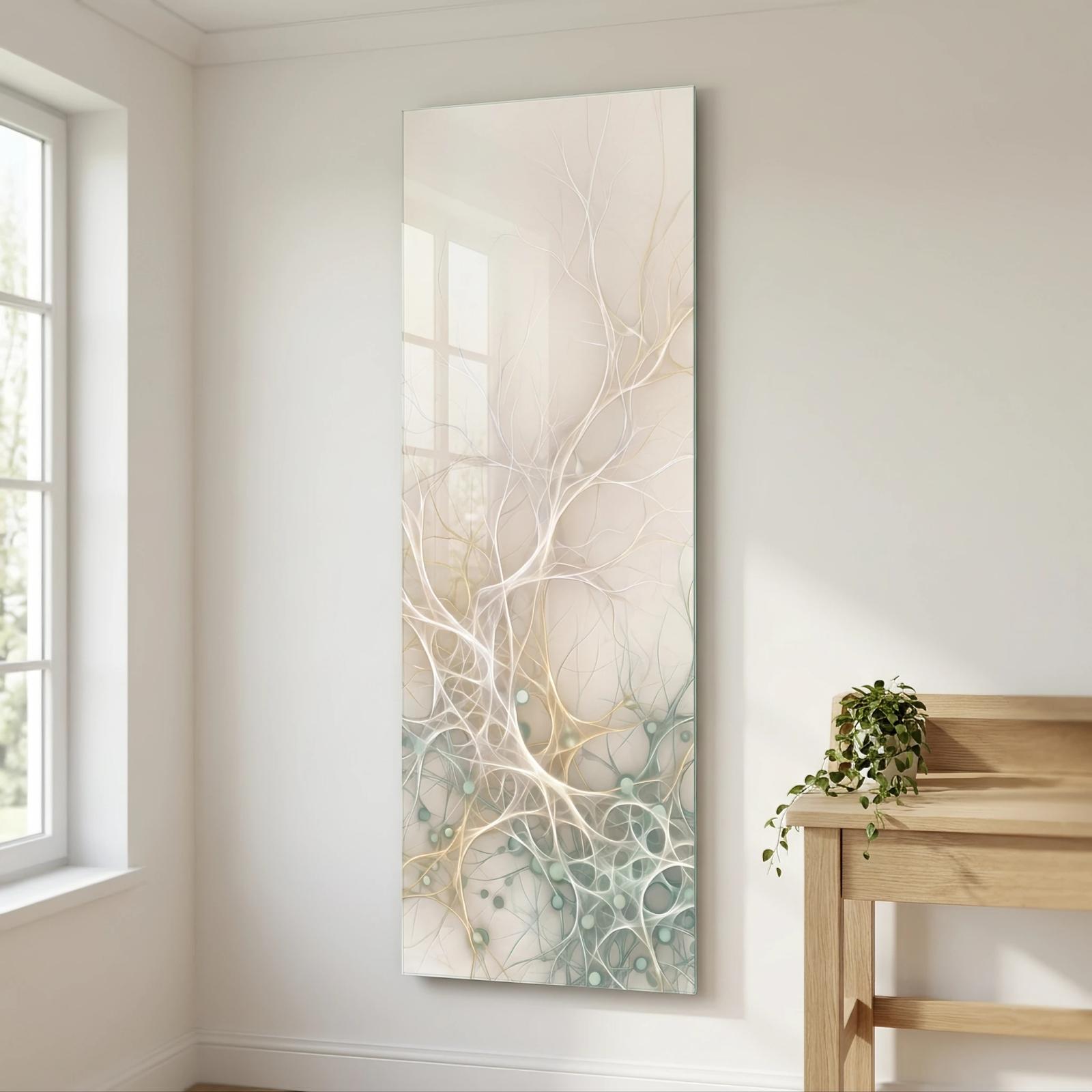 Neural Branches Tempered Glass Wall Art Ethereal Abstract Glass Wall Art