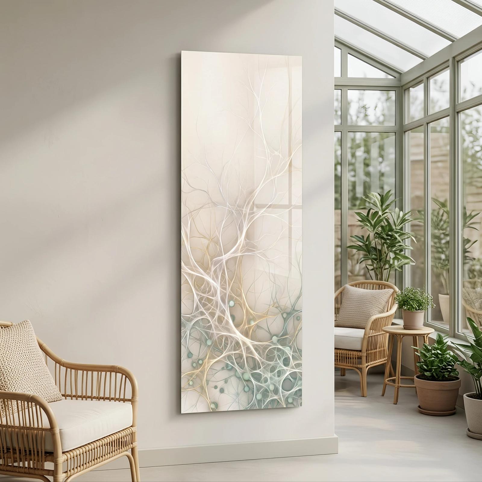Neural Branches Tempered Glass Wall Art Ethereal Abstract Glass Wall Art — 4