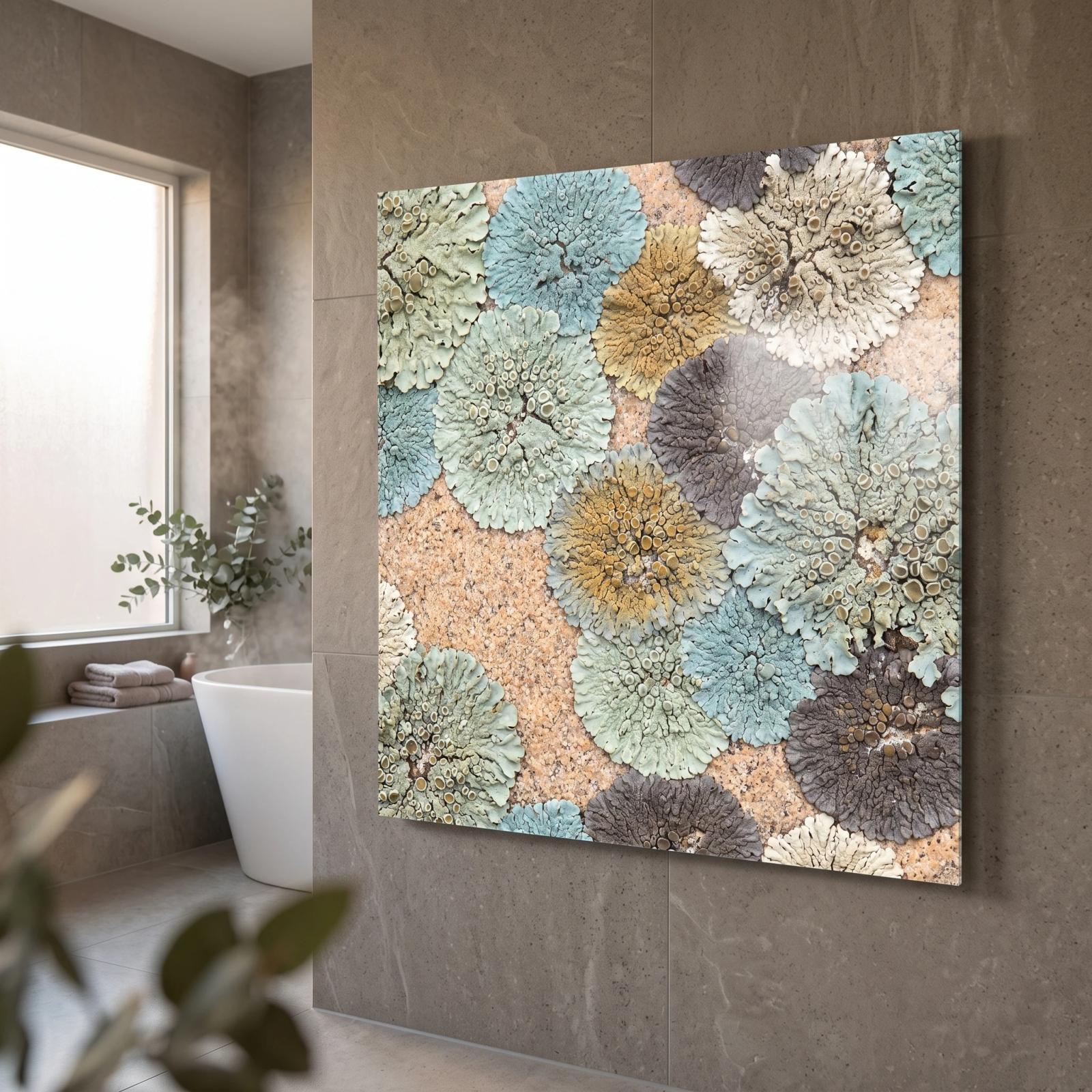 Lichen Rosette Glass Wall Art Organic Nature Tempered Glass Print — 2