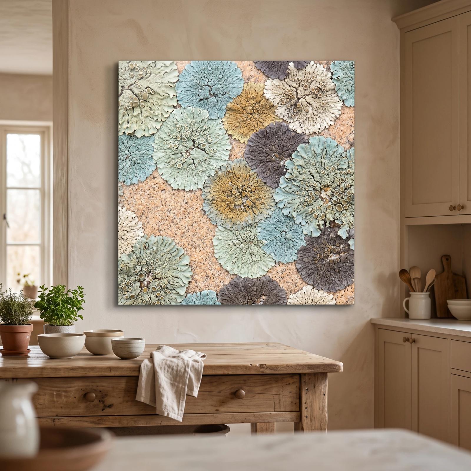 Lichen Rosette Glass Wall Art Organic Nature Tempered Glass Print — 3