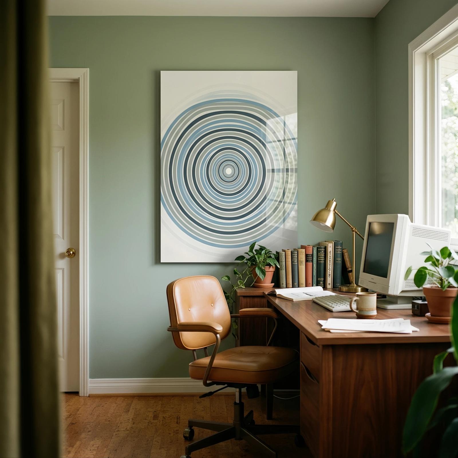 Concentric Circles Wall Art Meditative Rings | Glass Wall Art — 2