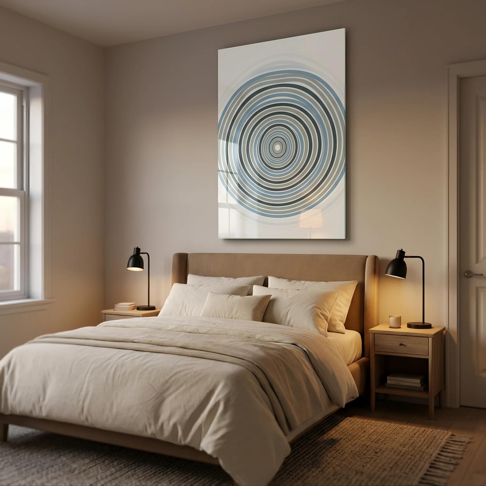 Concentric Circles Wall Art Meditative Rings | Glass Wall Art — 3