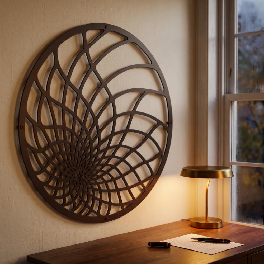 Nautilus Spiral Metal Wall Art – Spiral Nautilus, Modern Living Room Decor