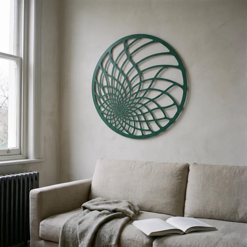 Nautilus Spiral Metal Wall Art – Spiral Nautilus, Modern Living Room Decor — 2