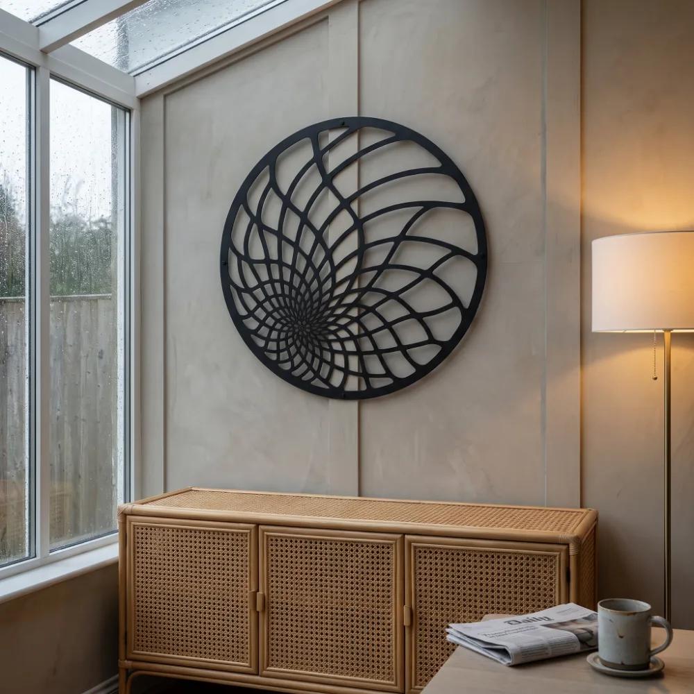 Nautilus Spiral Metal Wall Art – Spiral Nautilus, Modern Living Room Decor — 6