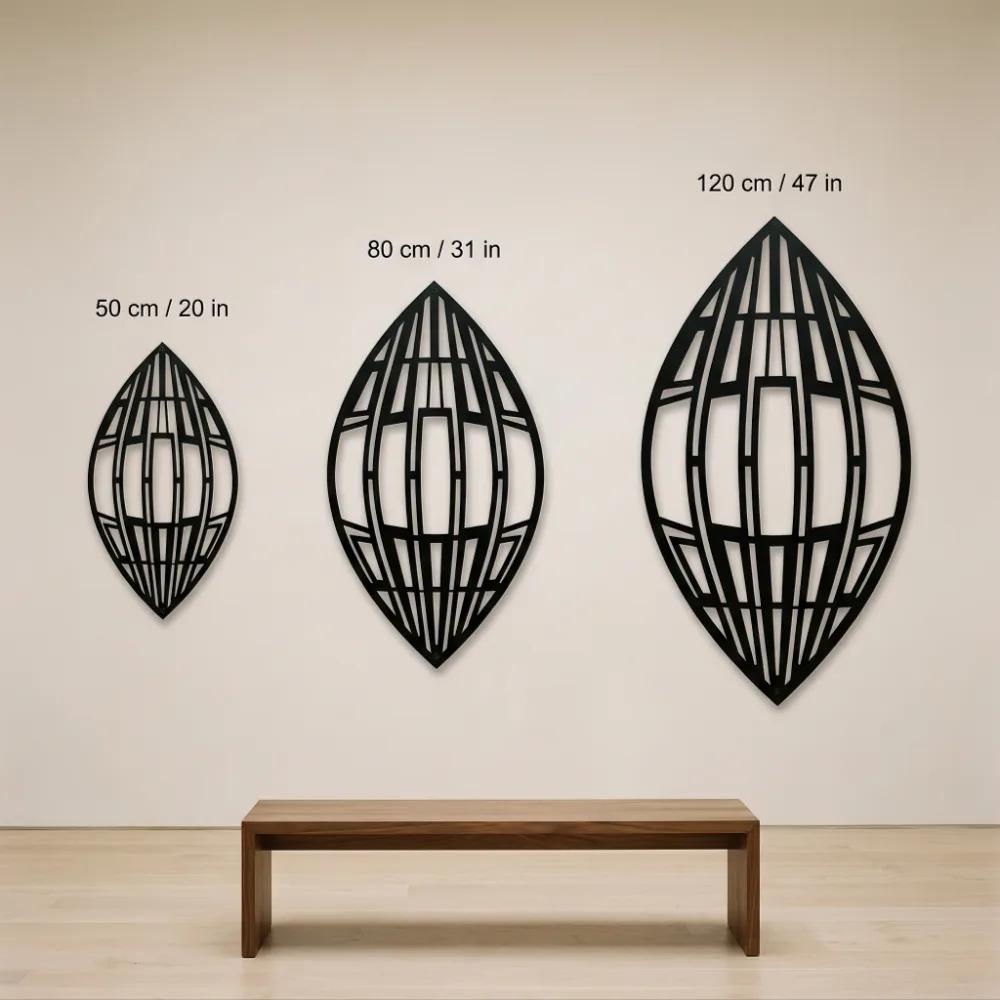 Geometric Leaf Metal Wall Art – Meridian Seed, Modern Living Room Statement Decor — 10