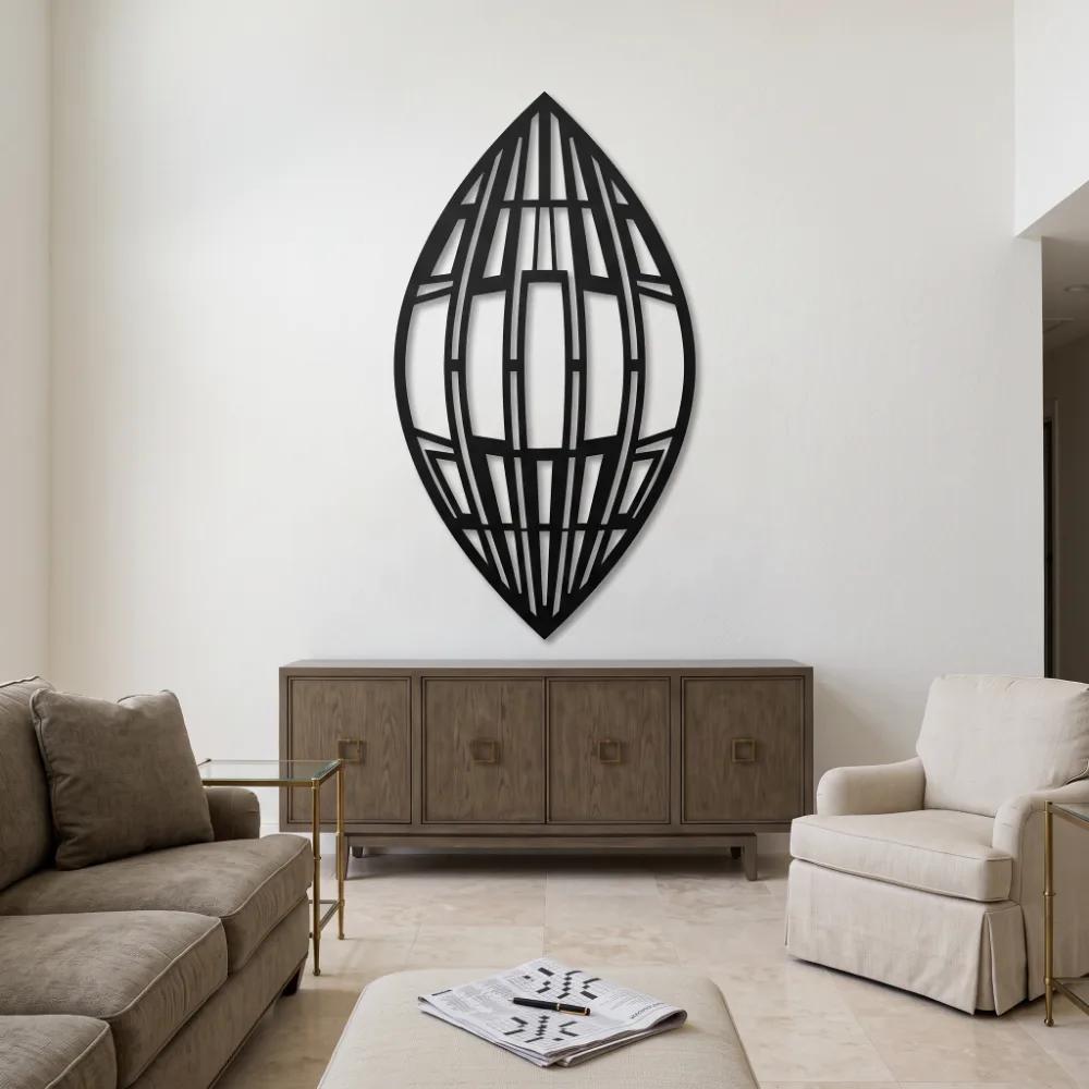 Geometric Leaf Metal Wall Art – Meridian Seed, Modern Living Room Statement Decor — 5