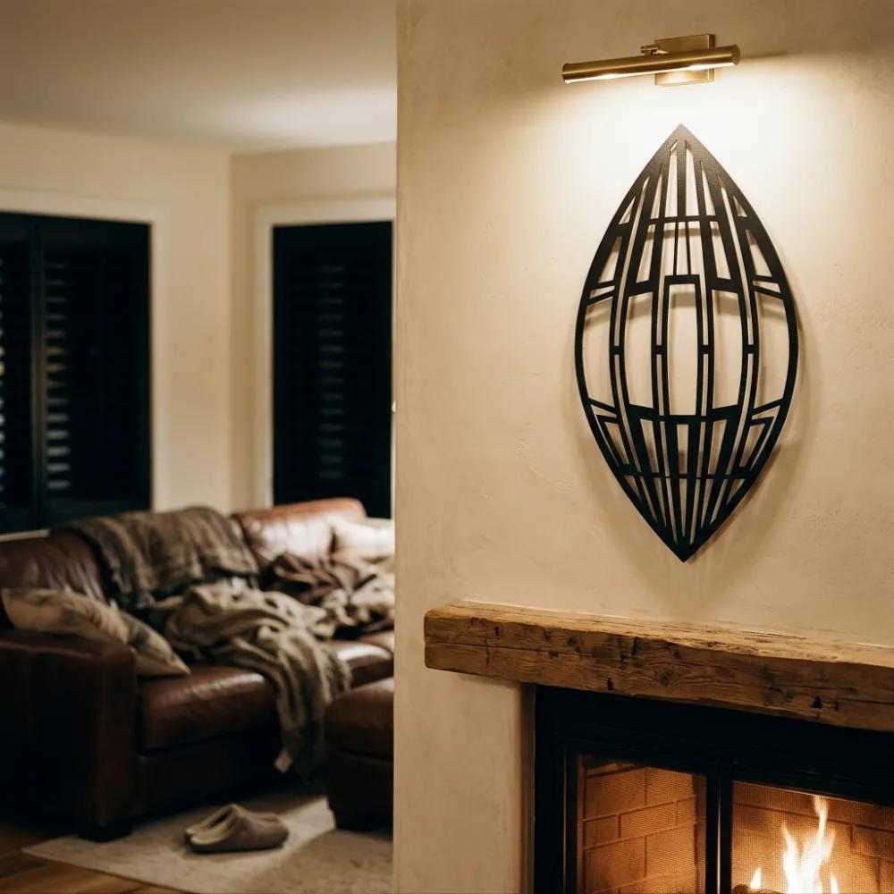 Geometric Leaf Metal Wall Art – Meridian Seed, Modern Living Room Statement Decor — 6