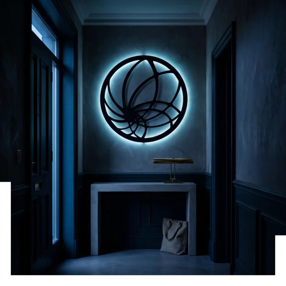 LED Nautilus Metal Wall Art – Nautilus Drift, Backlit Living Room Decor — 2