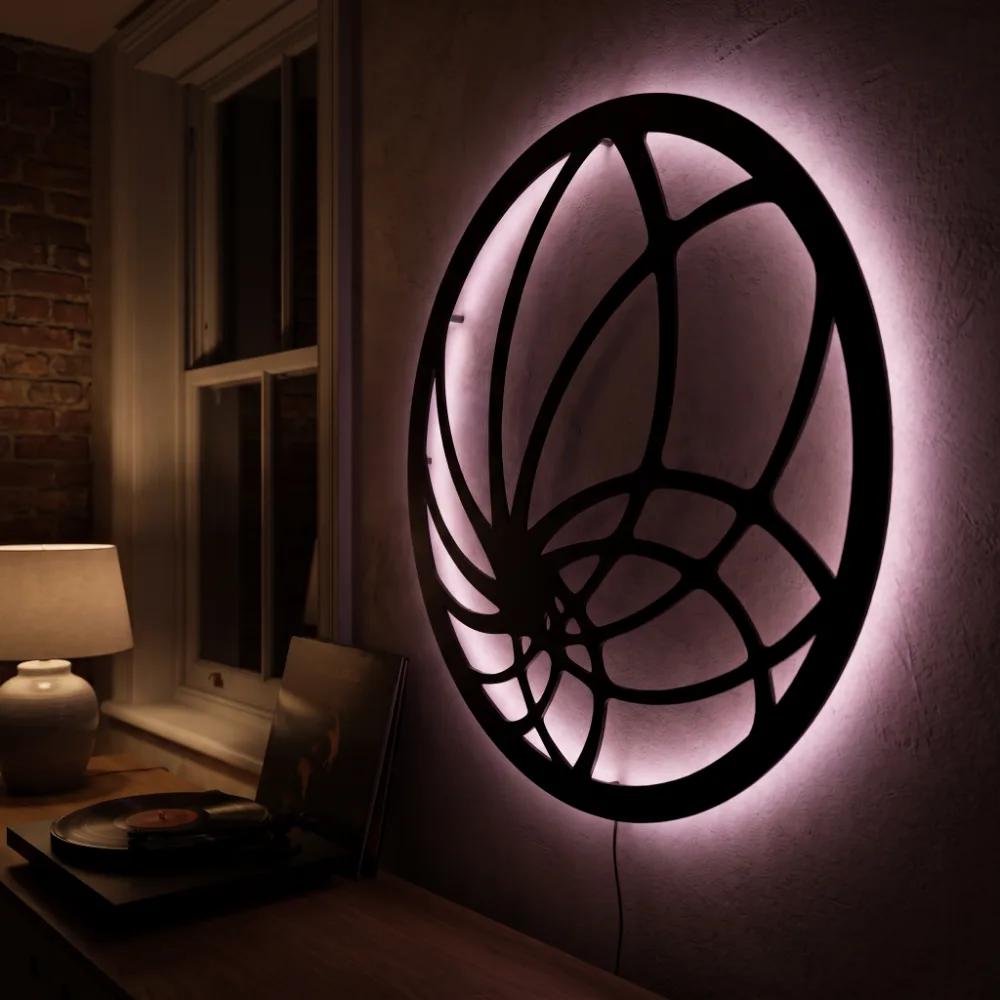 LED Nautilus Metal Wall Art – Nautilus Drift, Backlit Living Room Decor — 8