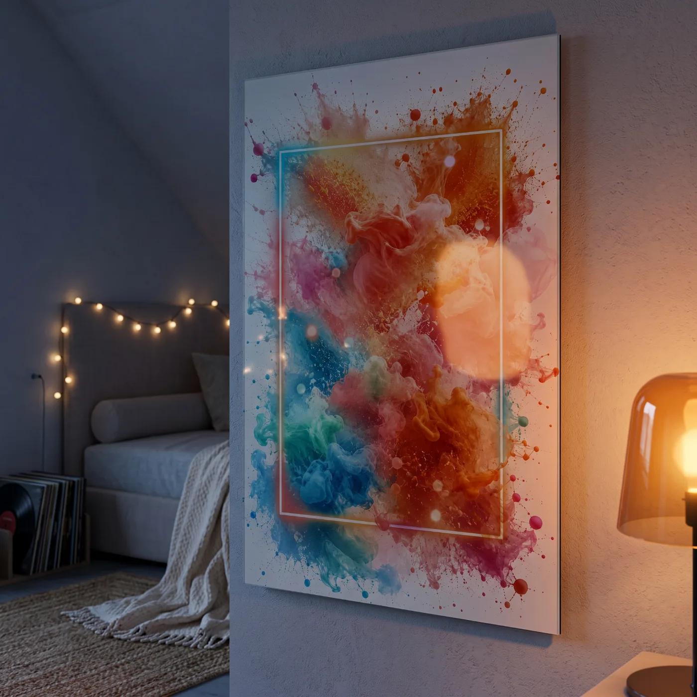 Colorful Abstract Glass Wall Art Ink Splash Decor | Glass Wall Art — 3
