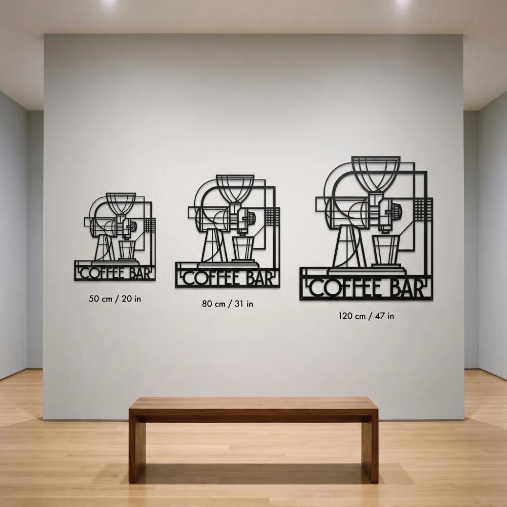 Geometric Coffee Bar Metal Wall Art – Morning Ritual, Modern Kitchen Cafe Decor — 10