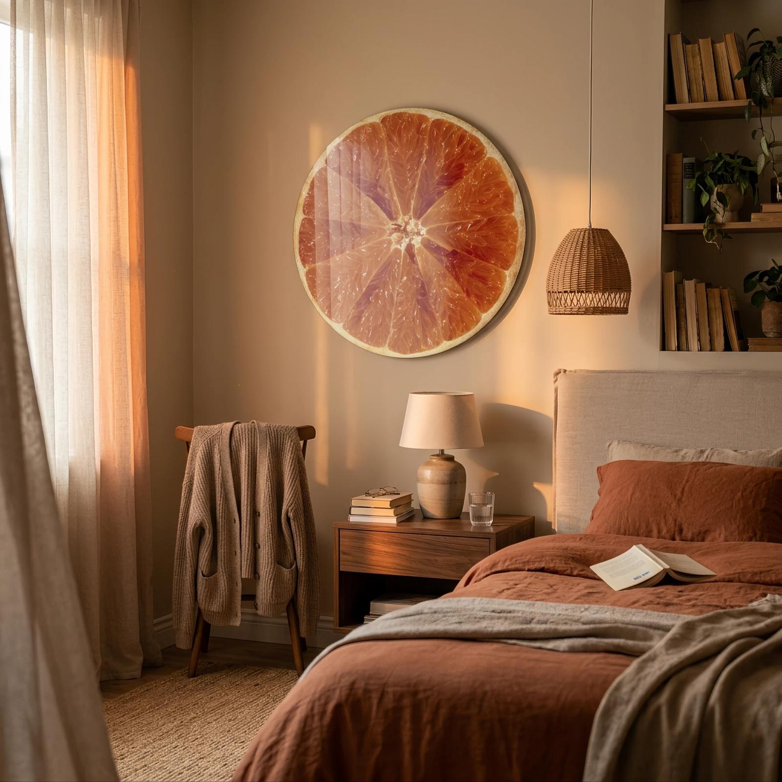 Citrus Slice Macro Round Kitchen Glass Wall Art — 3