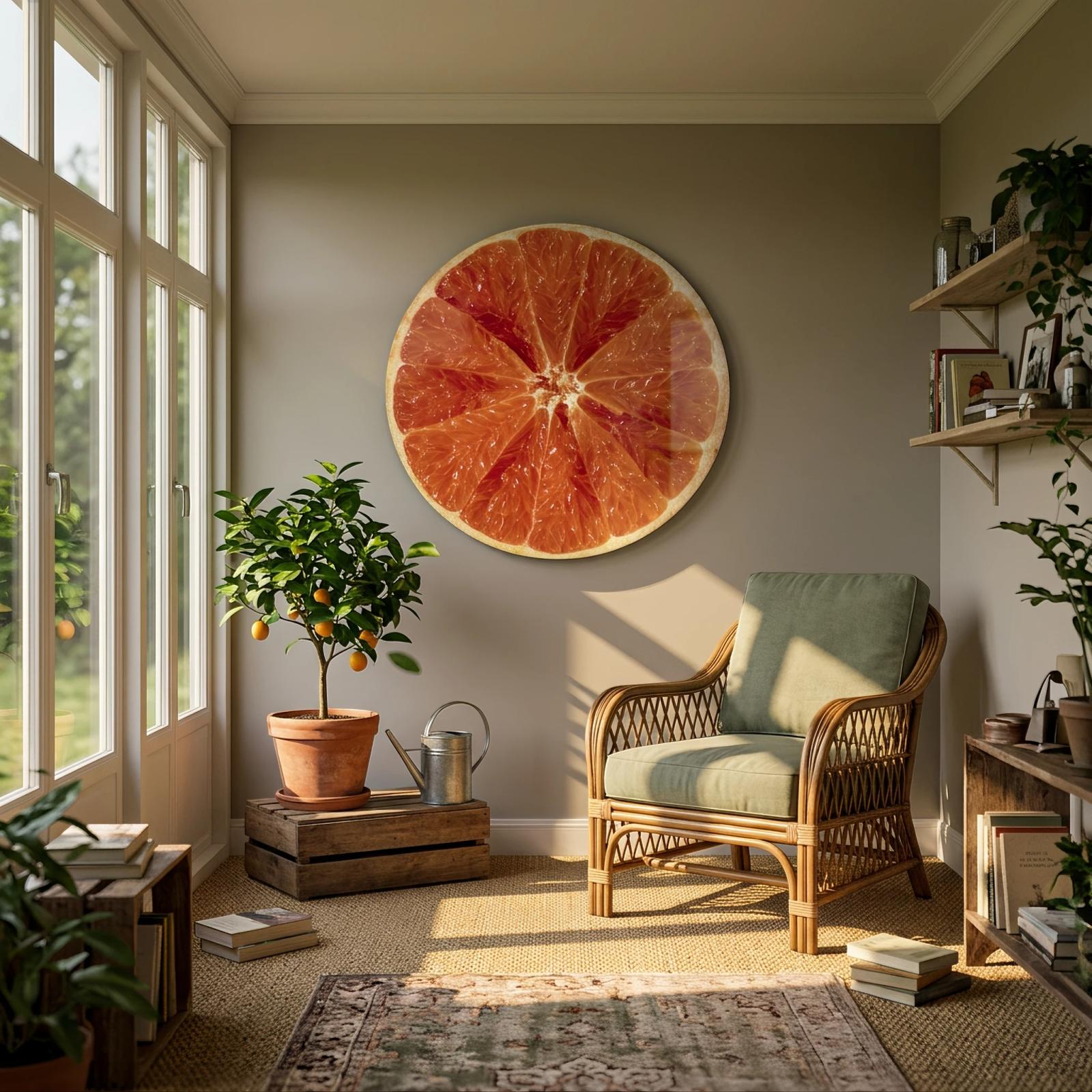 Citrus Slice Macro Round Kitchen Glass Wall Art — 4