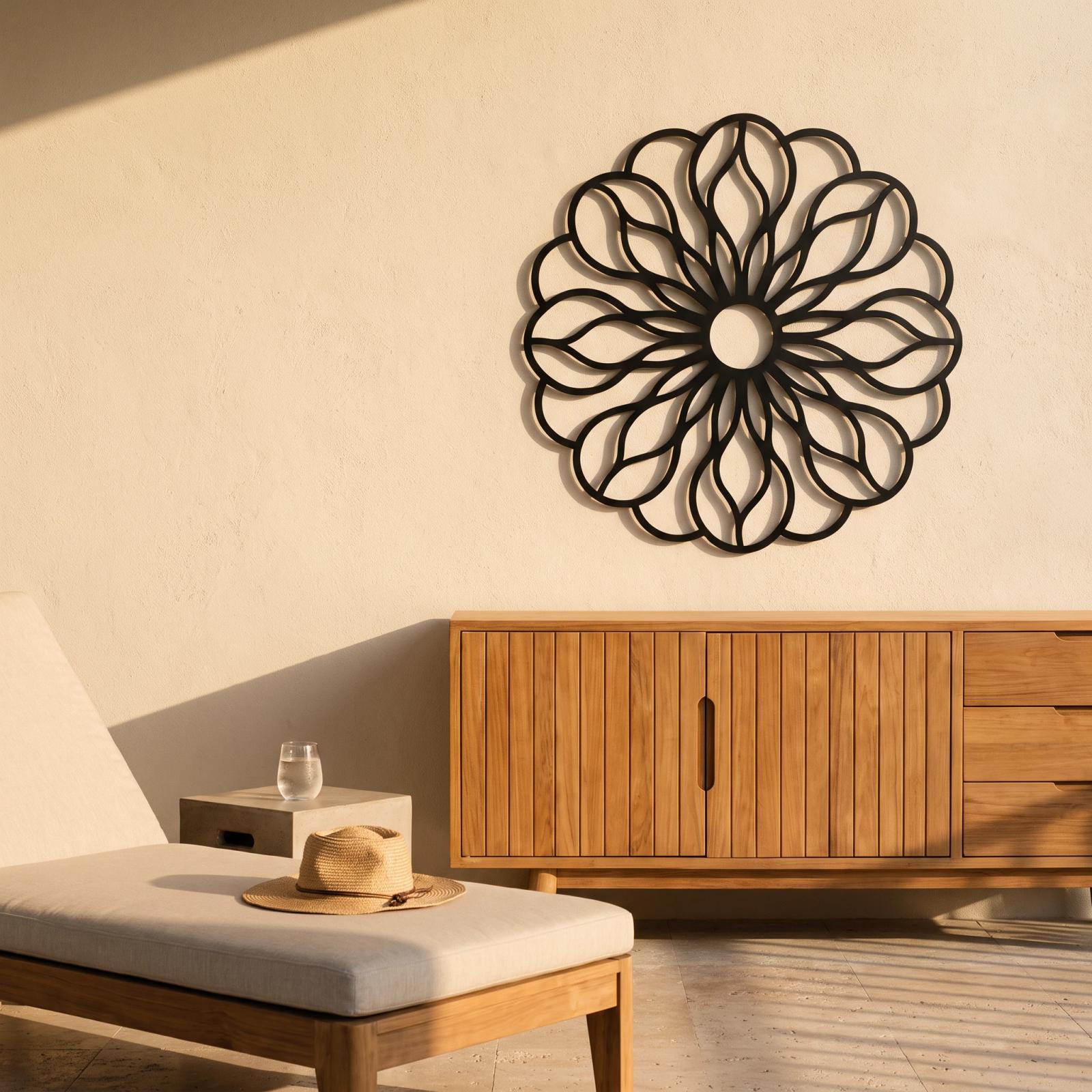 Mandala Metal Flower Wall Art – Petal Rosette, Living Room and Entryway Decor — 4