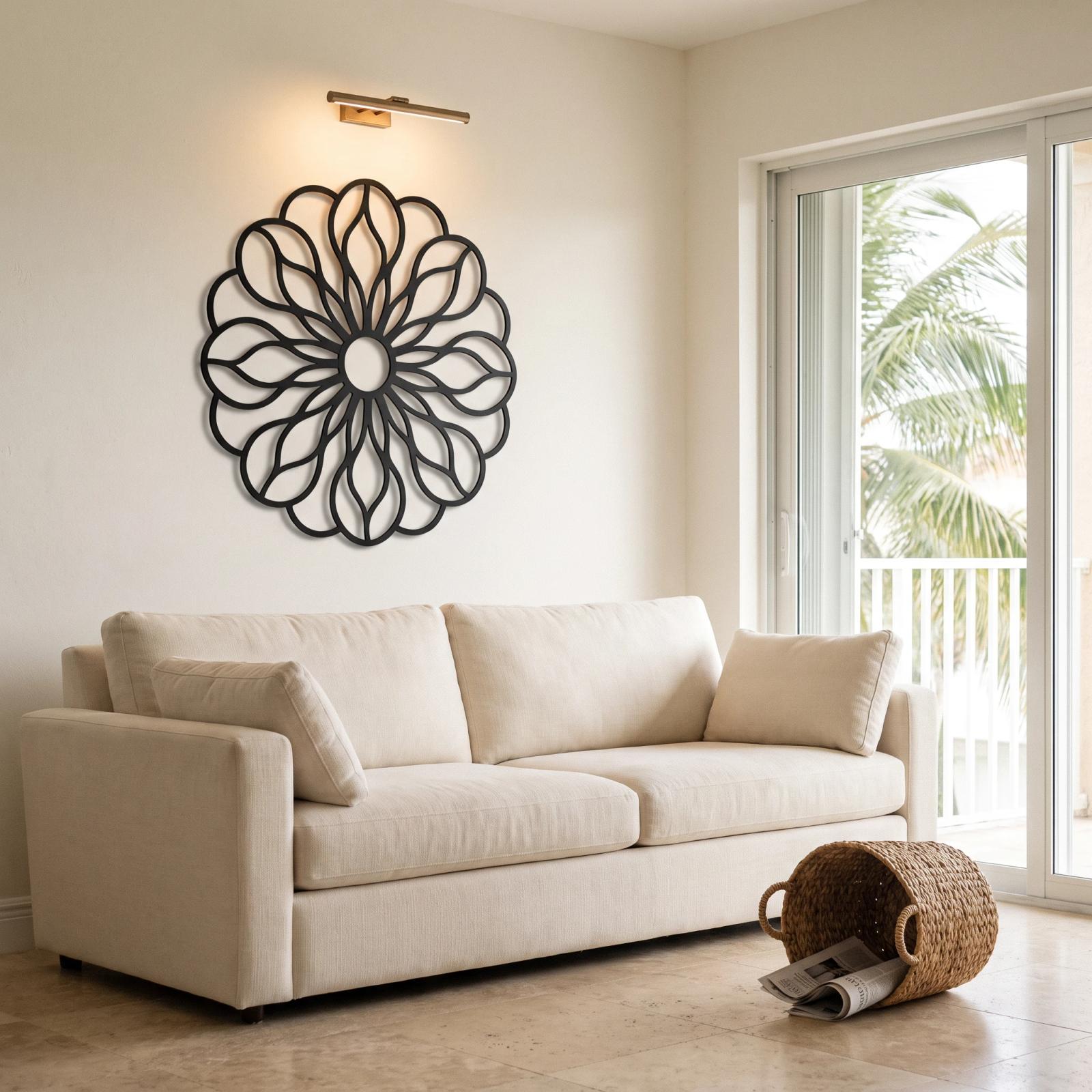 Mandala Metal Flower Wall Art – Petal Rosette, Living Room and Entryway Decor — 5