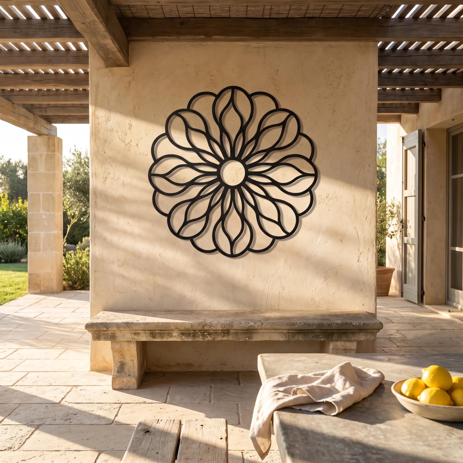 Mandala Metal Flower Wall Art – Petal Rosette, Living Room and Entryway Decor — 7
