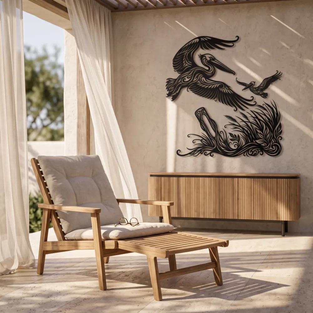 Pelican Metal Wall Art – Coastal Flight, Beach House Decor — 9