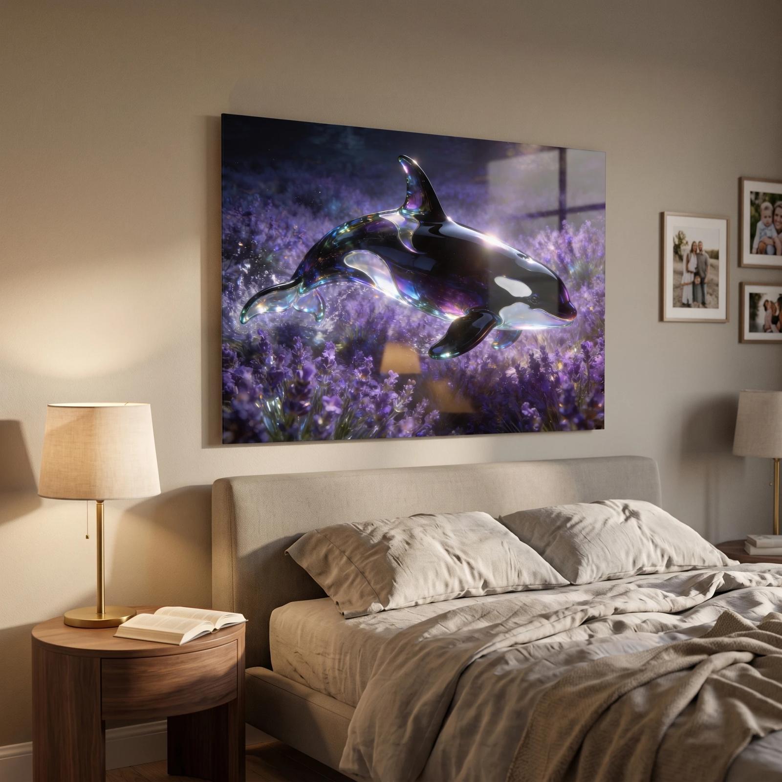 Orca Lavender Field Fantasy Wall Art | Glass Wall Art