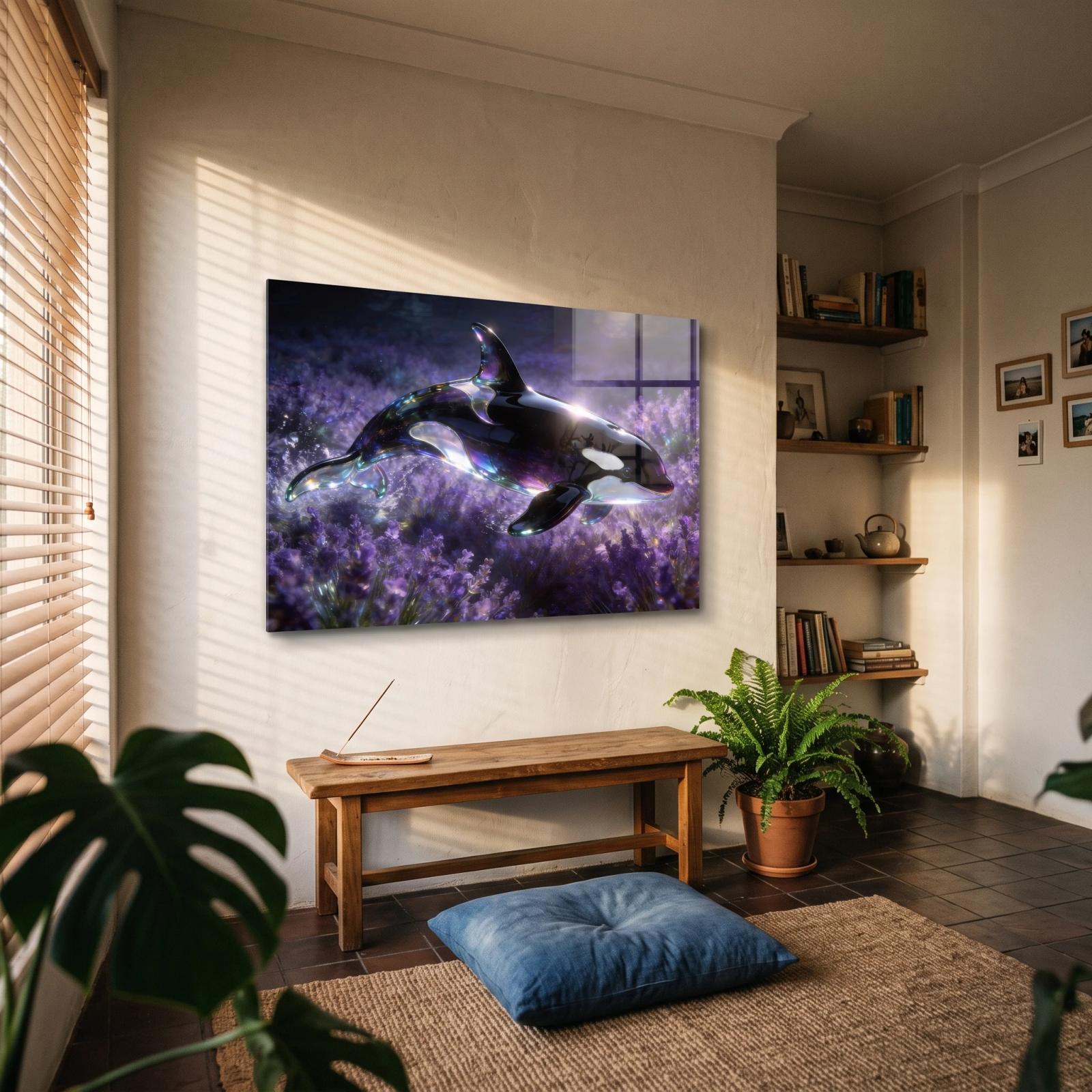 Orca Lavender Field Fantasy Wall Art | Glass Wall Art — 2