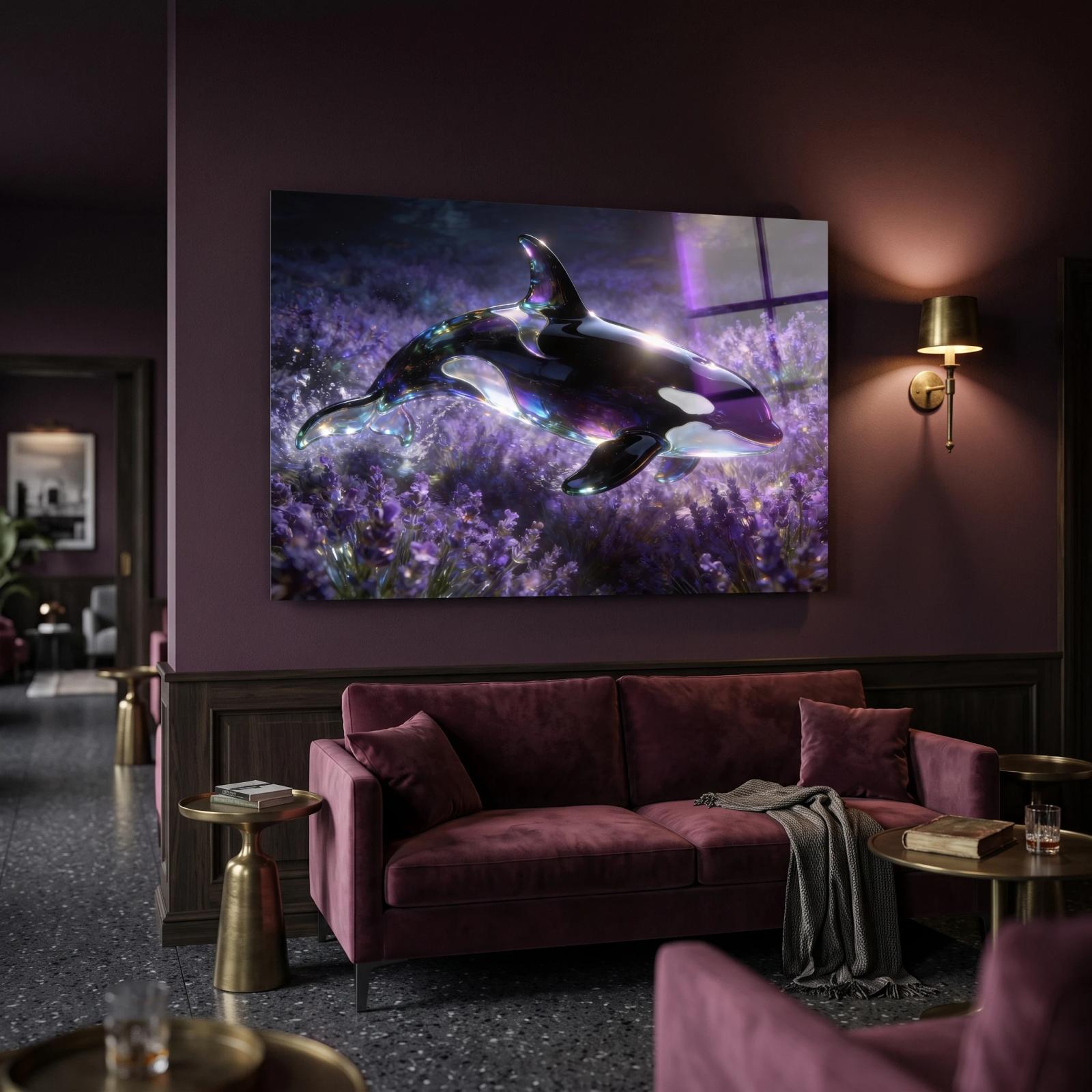 Orca Lavender Field Fantasy Wall Art | Glass Wall Art — 3