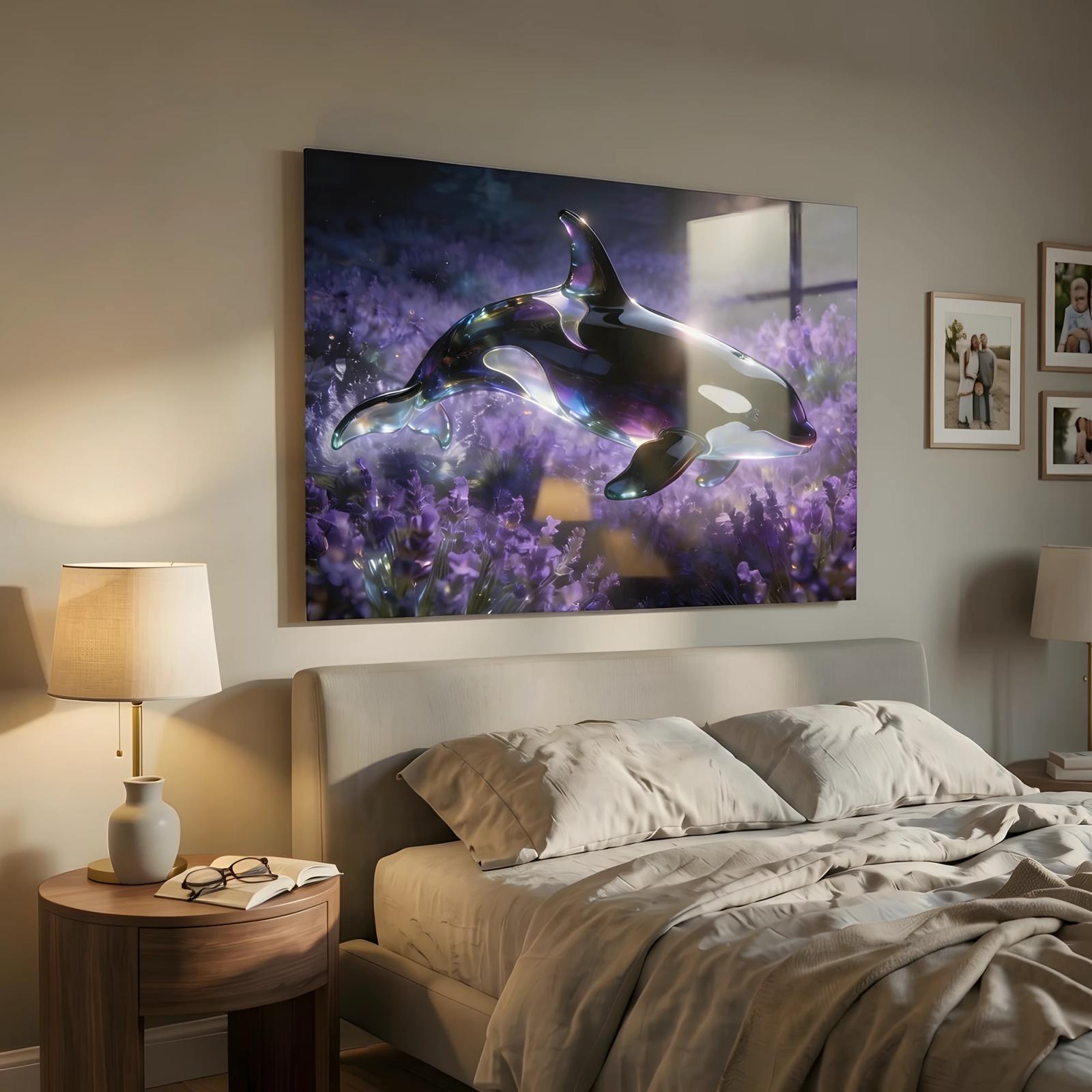 Orca Lavender Field Fantasy Wall Art | Glass Wall Art — 4