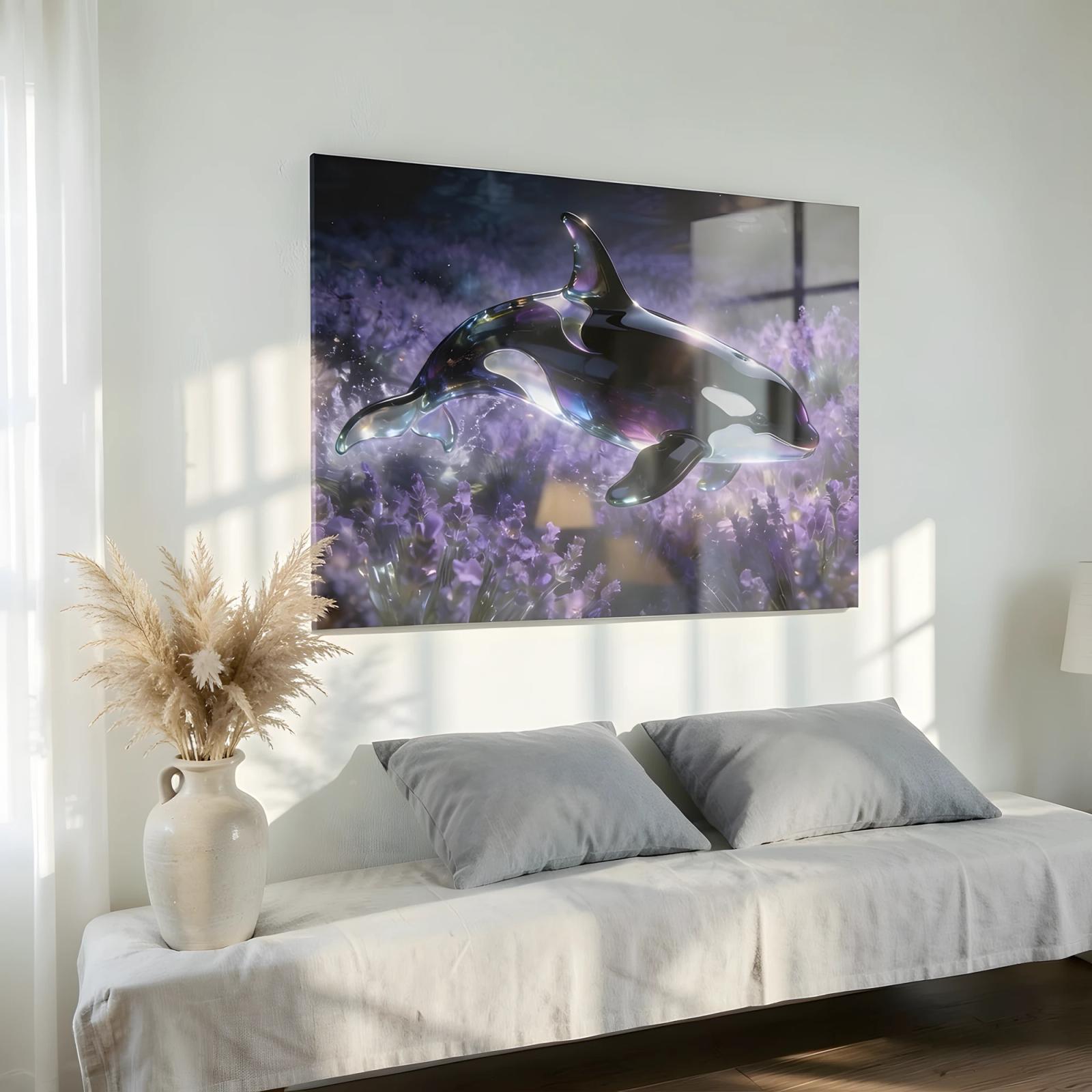 Orca Lavender Field Fantasy Wall Art | Glass Wall Art — 5
