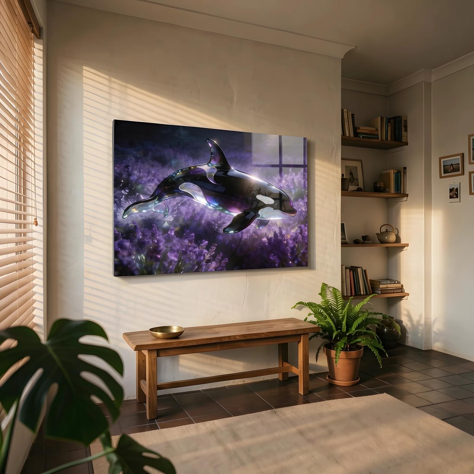 Orca Lavender Field Fantasy Wall Art | Glass Wall Art — 6