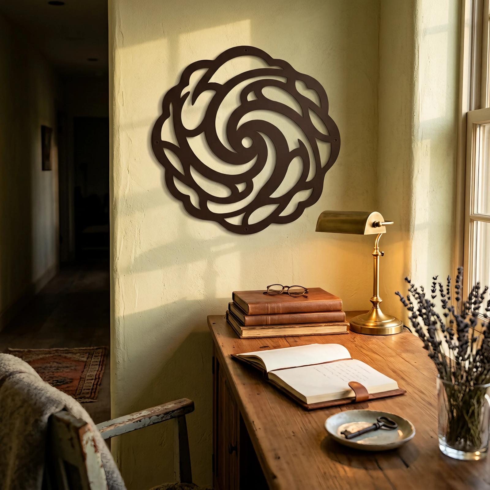 Spiral Rose Metal Wall Art – Bloom Current, Farmhouse Entryway Decor — 3