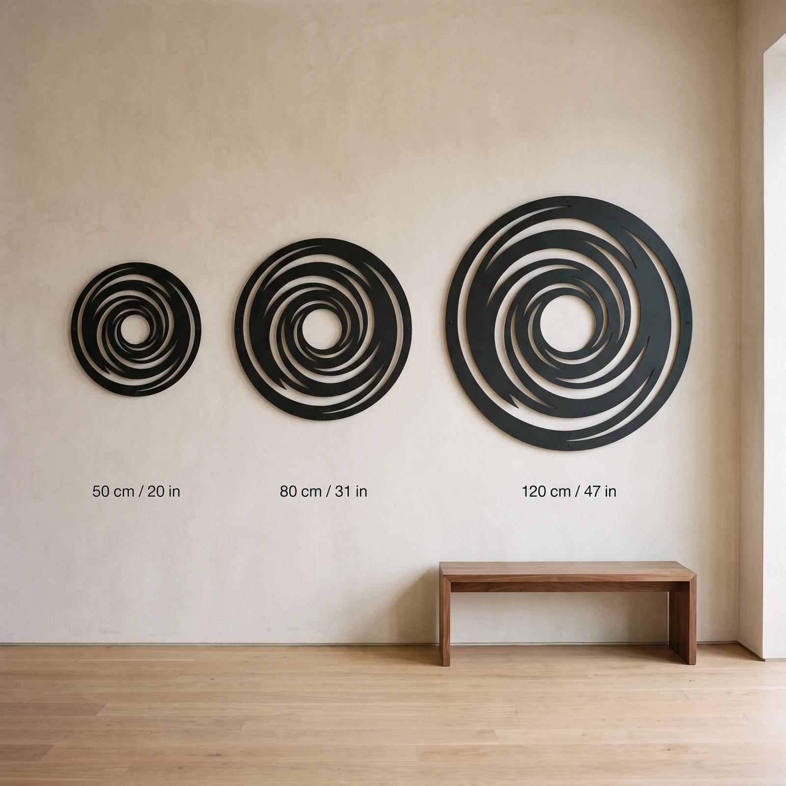 Crescent Moon Metal LED Wall Art – Lunar Coil, Modern Living Room Decor — 11