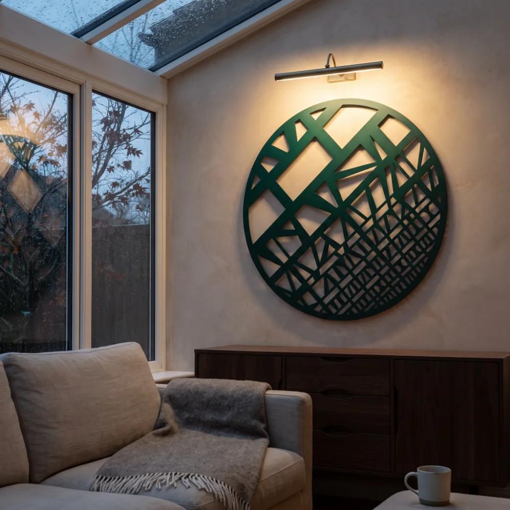 Geometric Globe Metal Wall Art – Fractured Meridian, Modern Living Room Decor — 2