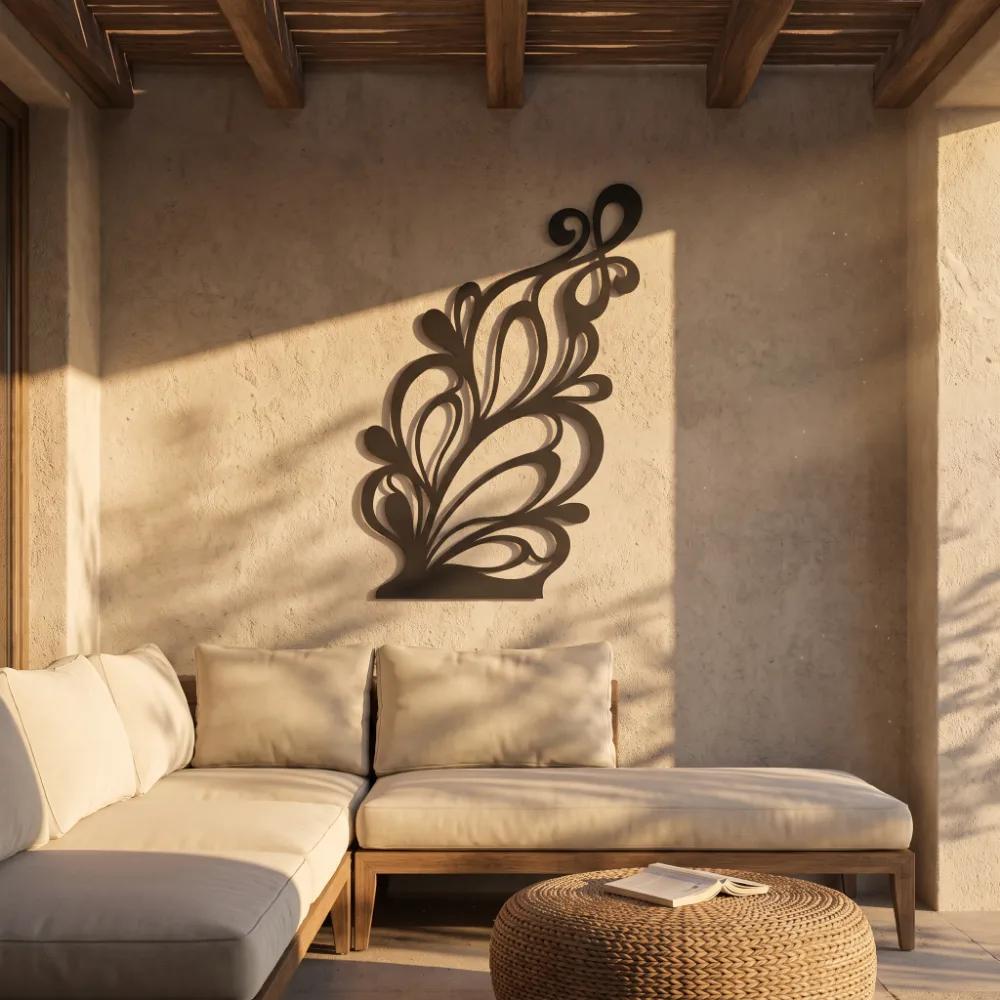 Flourish Metal Wall Art – Verdant Flourish, Modern Botanical Living Room Decor — 2