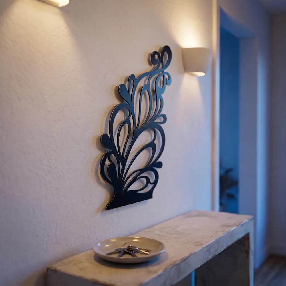 Flourish Metal Wall Art – Verdant Flourish, Modern Botanical Living Room Decor — 6