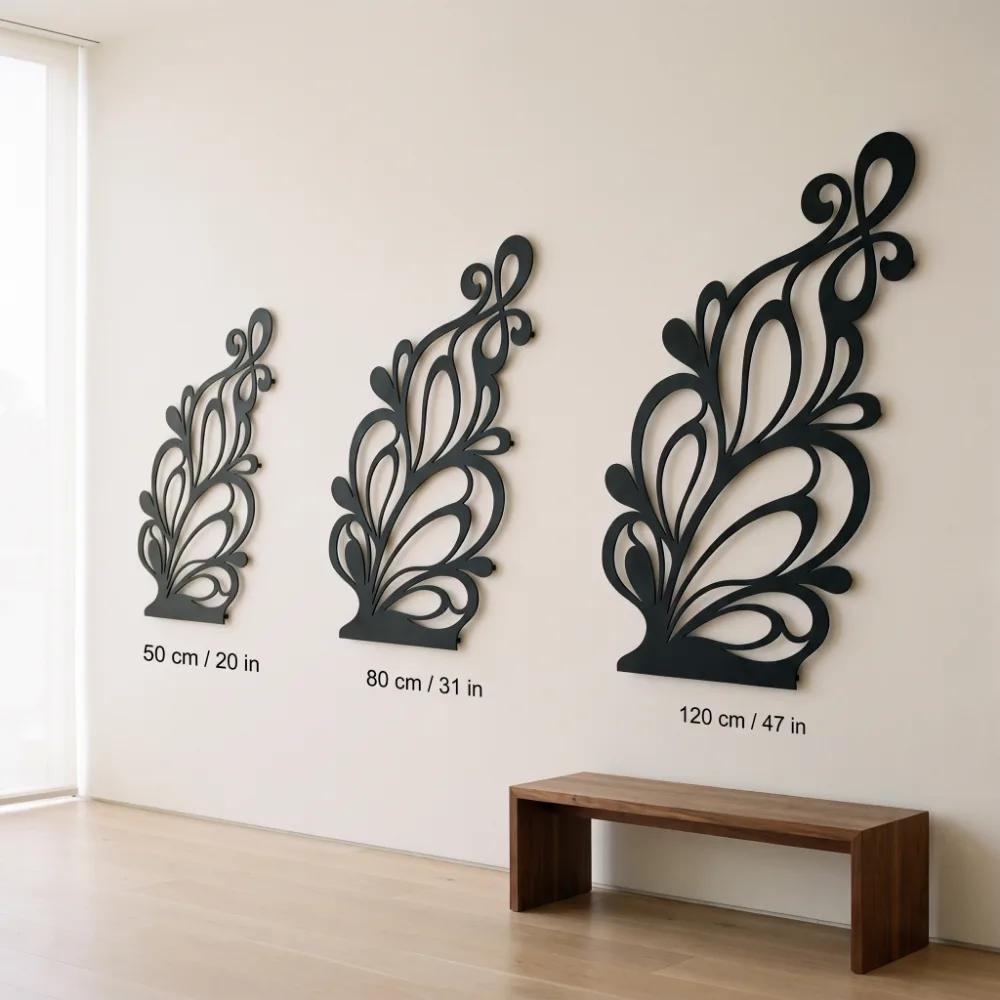 Flourish Metal Wall Art – Verdant Flourish, Modern Botanical Living Room Decor — 7