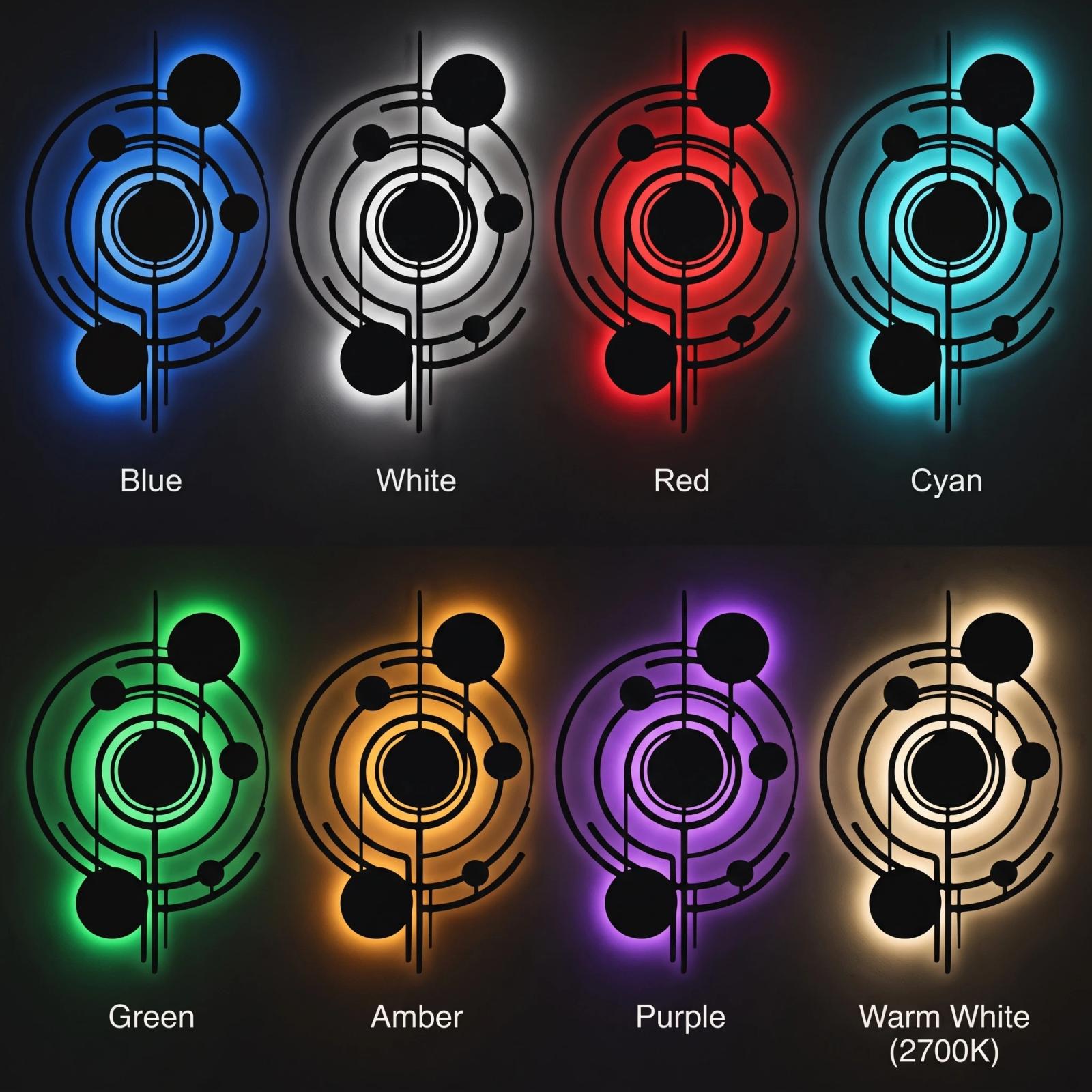 LED Metal Wall Art – Orbital Drift, Backlit Celestial Orbit Decor for Living Room — 7