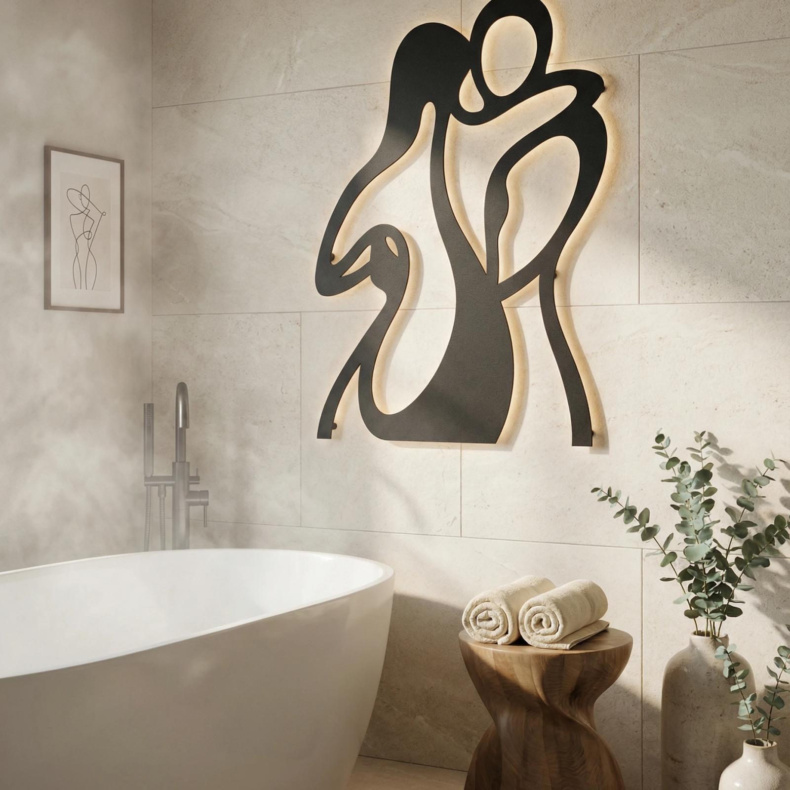 Romantic Couple Embrace Metal Wall Art – Eternal Kiss, Modern Bedroom Decor — 8