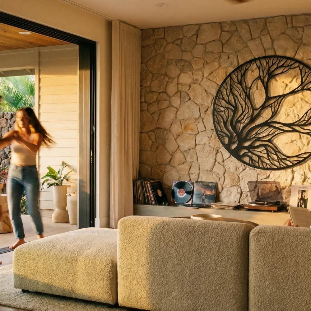 Tree of Life Metal Wall Art – Whispering Branches, Living Room Decor — 9