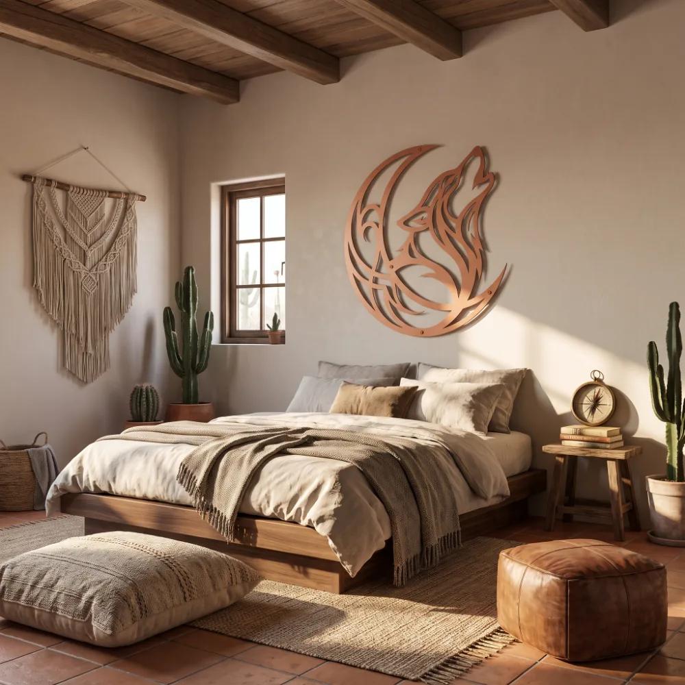 Howling Wolf and Moon Metal Wall Art – Wild Spirit, Rustic Mountain Lodge Decor — 2