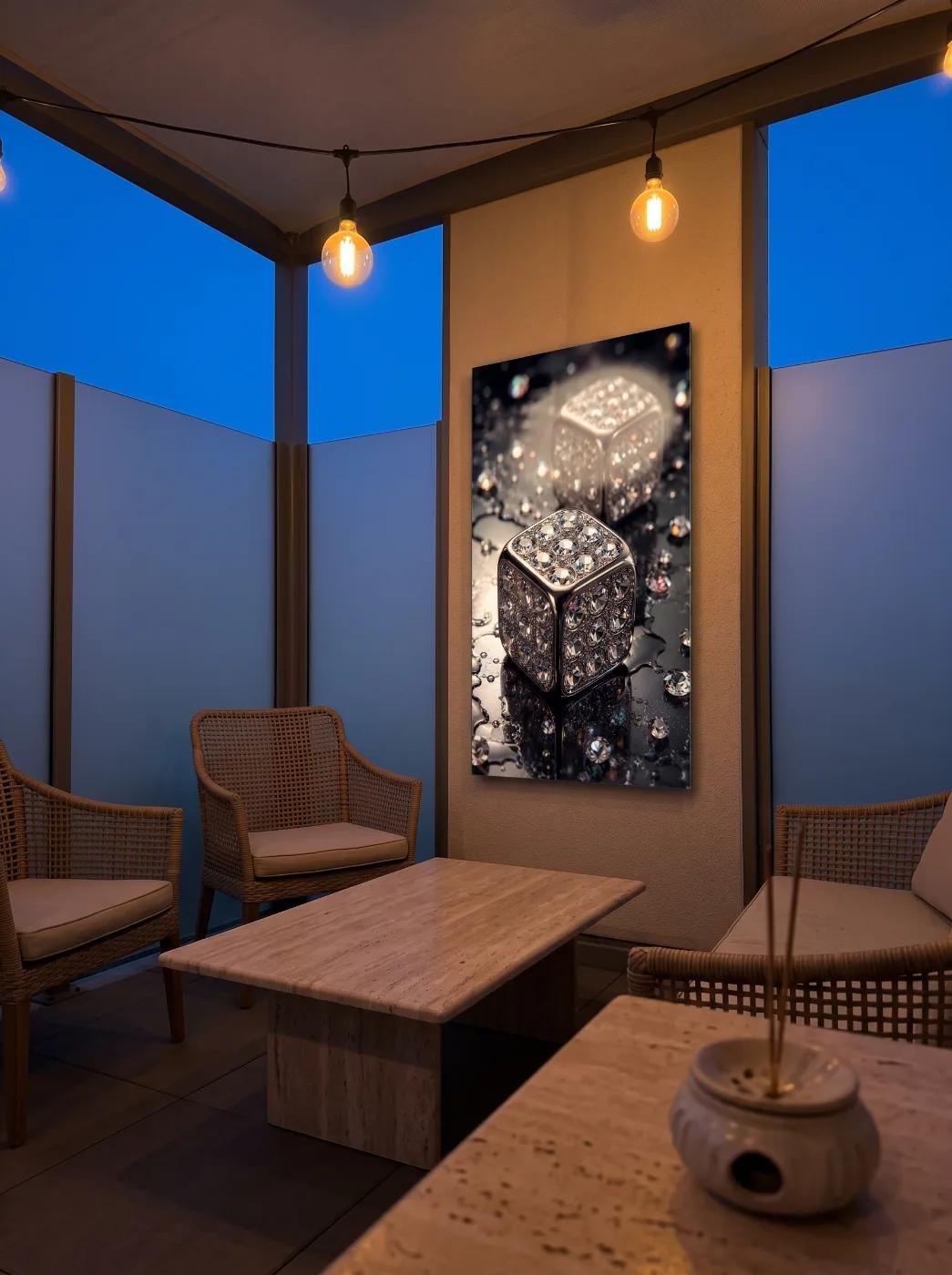 Diamond Dice Luxury Glass Wall Art | Tempered Glass Print — 5