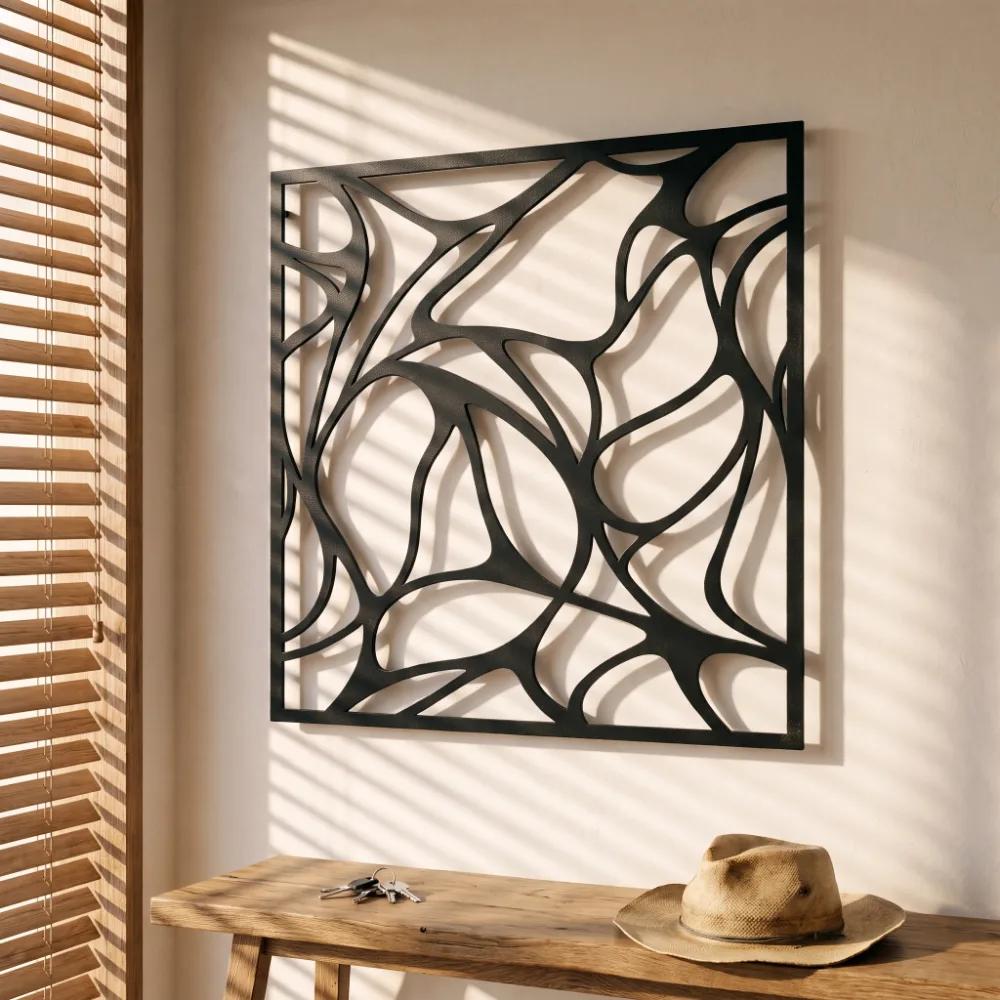 Abstract Metal Wall Art – Fractured Calm, Modern Organic Living Room Decor — 4