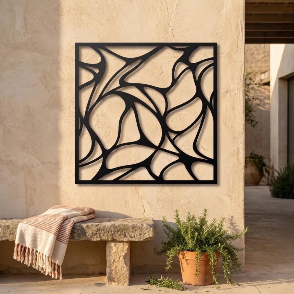 Abstract Metal Wall Art – Fractured Calm, Modern Organic Living Room Decor — 6