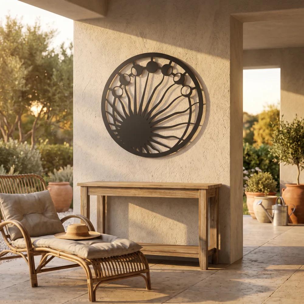Dandelion Metal Circle Wall Art – Seedborne Circle, Modern Living Room Decor — 2