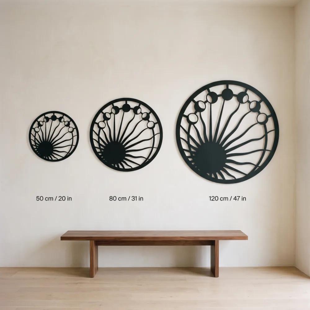 Dandelion Metal Circle Wall Art – Seedborne Circle, Modern Living Room Decor — 7