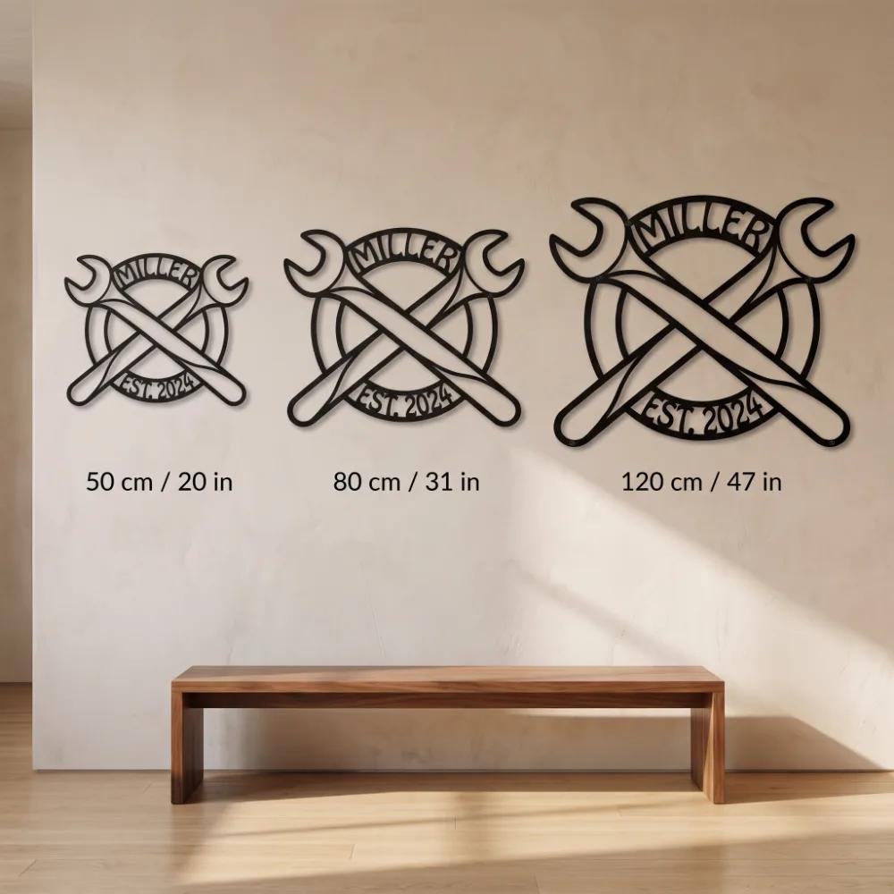 Custom Garage Metal Wall Art – Iron Wrench, Workshop Decor Auto Teacher Gift — 10