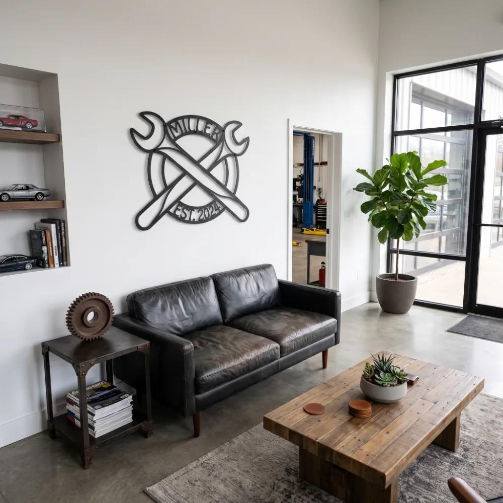 Custom Garage Metal Wall Art – Iron Wrench, Workshop Decor Auto Teacher Gift — 8